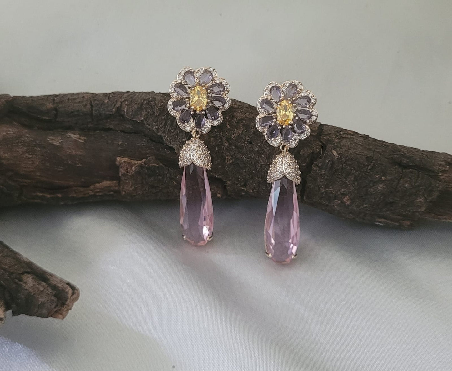Pear Drop Flower Earrings