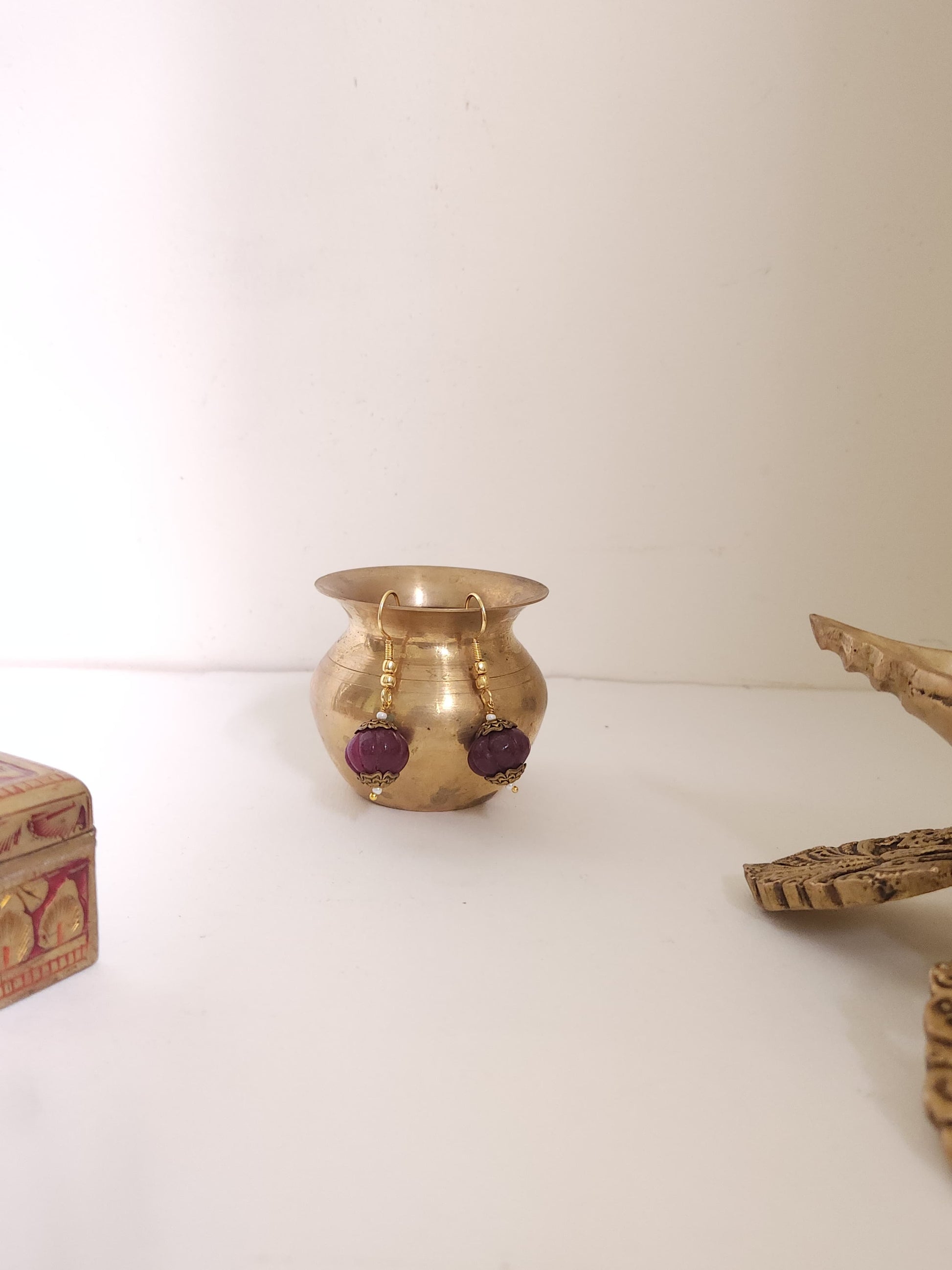 Rudraksh Loop Earrings