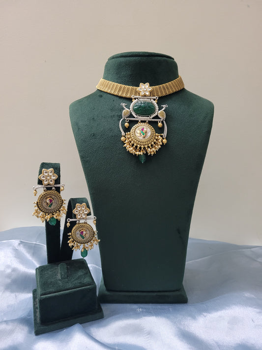 Fusion Peacock Necklace Set