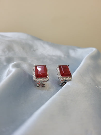 Red Stone Studs