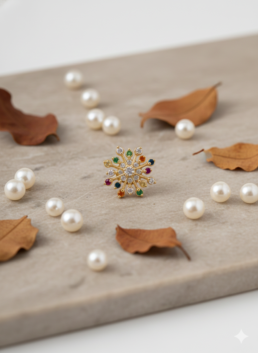 Ayat 925 Silver Nose Pin for Women