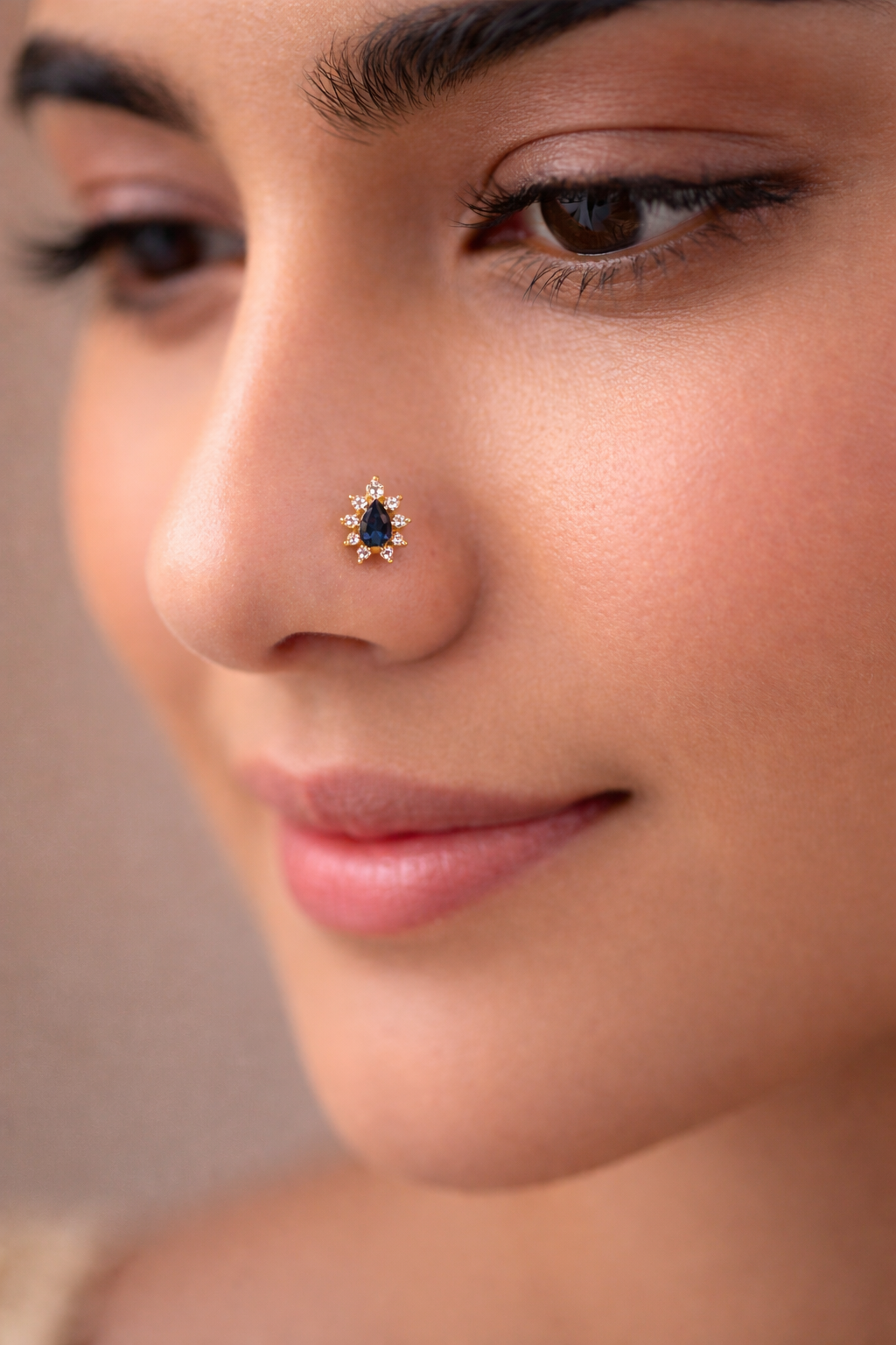 TriColor 925 Silver Nose Pin for Women