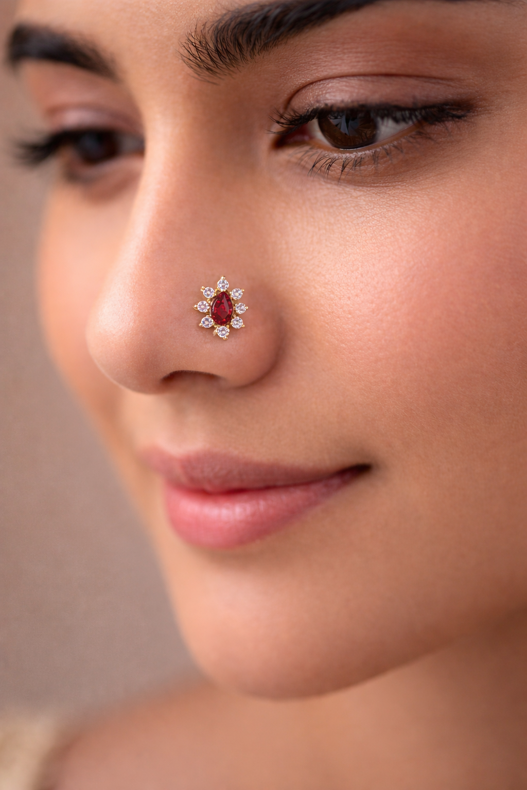 TriColor 925 Silver Nose Pin for Women
