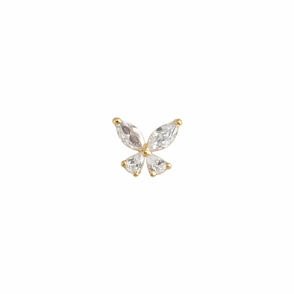 Butterfly Drop 925 Silver Nose Pin for Women