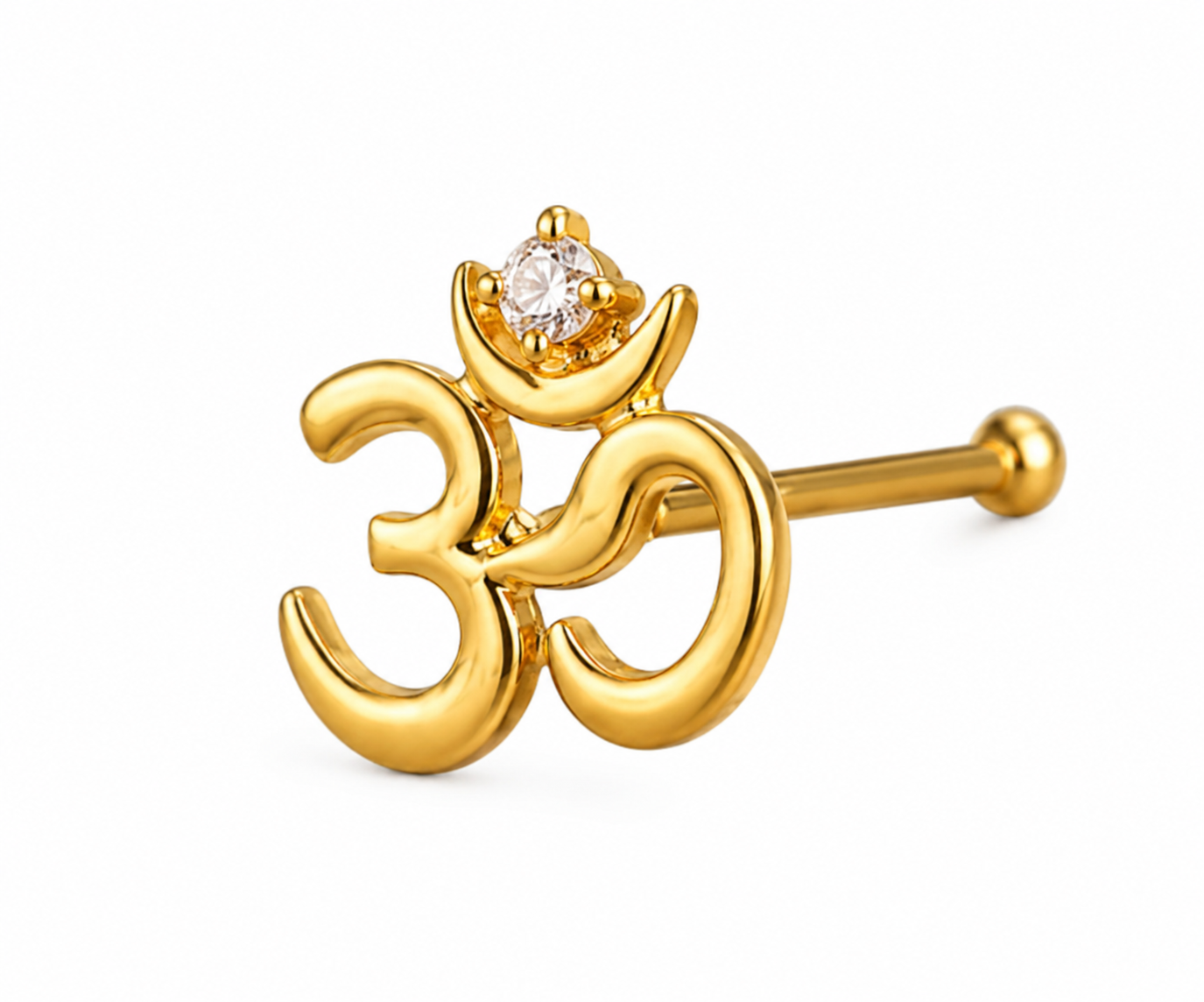 OM  925 Sterling Silver Nose Pin for Women
