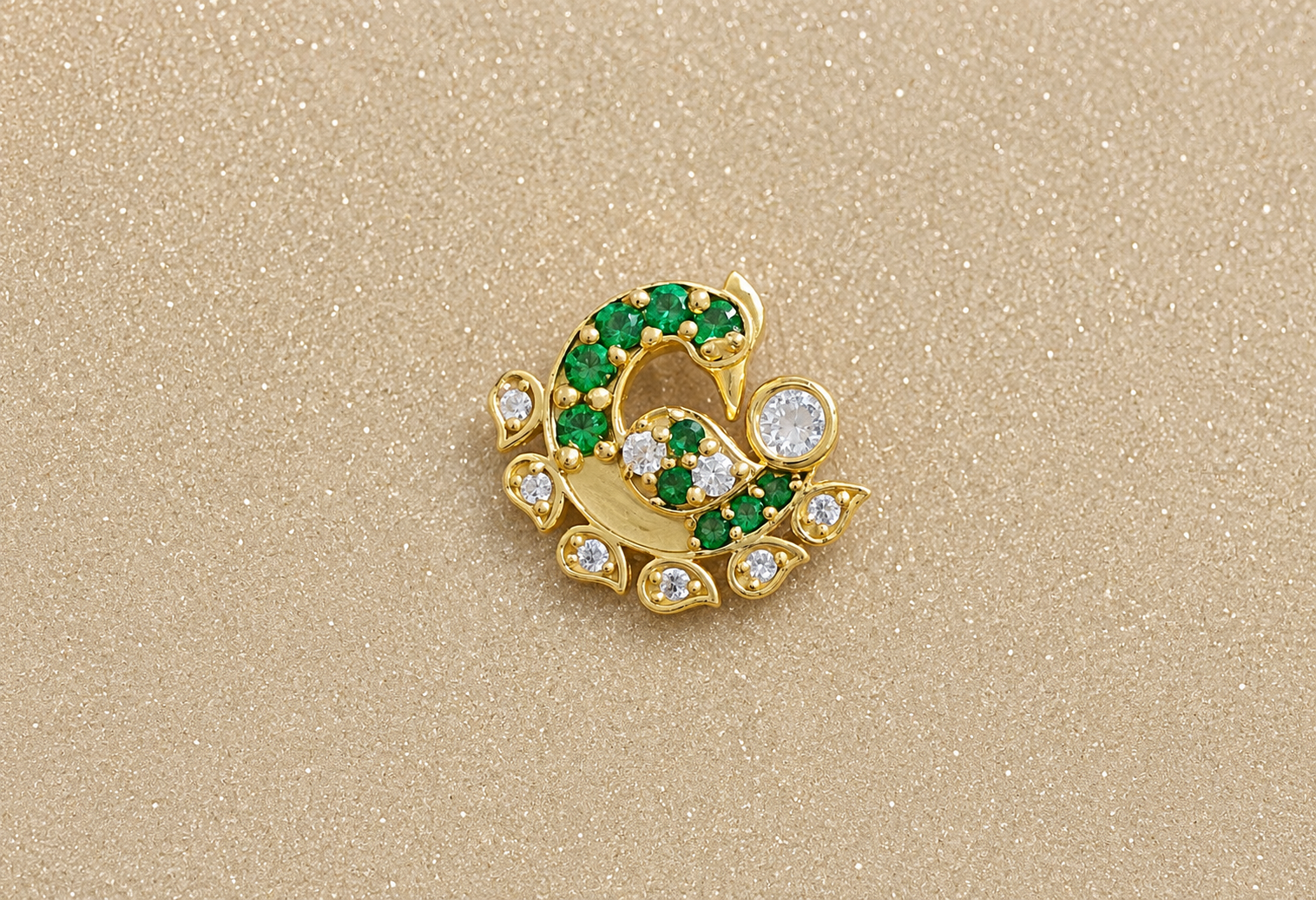 Peacock Silver Nose Pin for Women