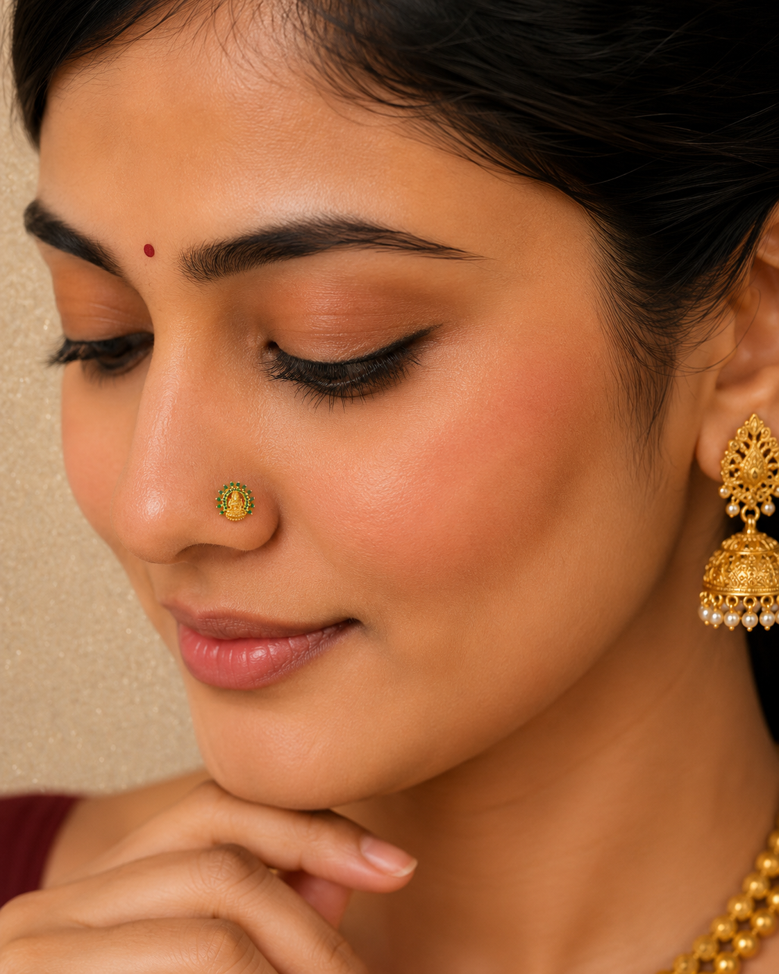 Kamalalakshmi 925 Silver Nose Pin for Women