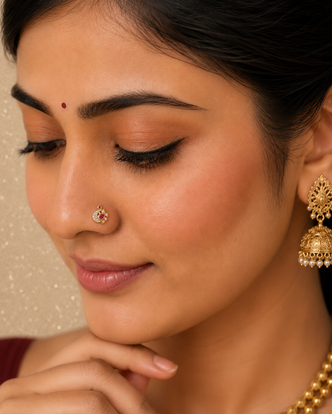 Ruby Bloom 925 Silver Nose Pin for Women