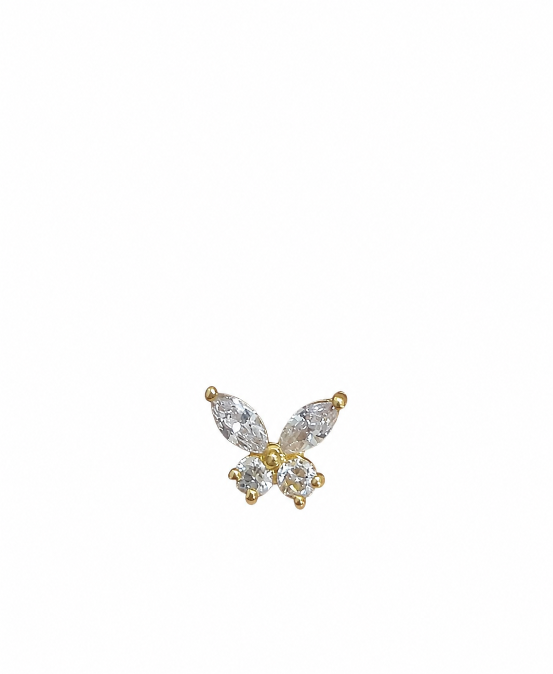 Butterfly Round 925 Silver Nose Pin for Women