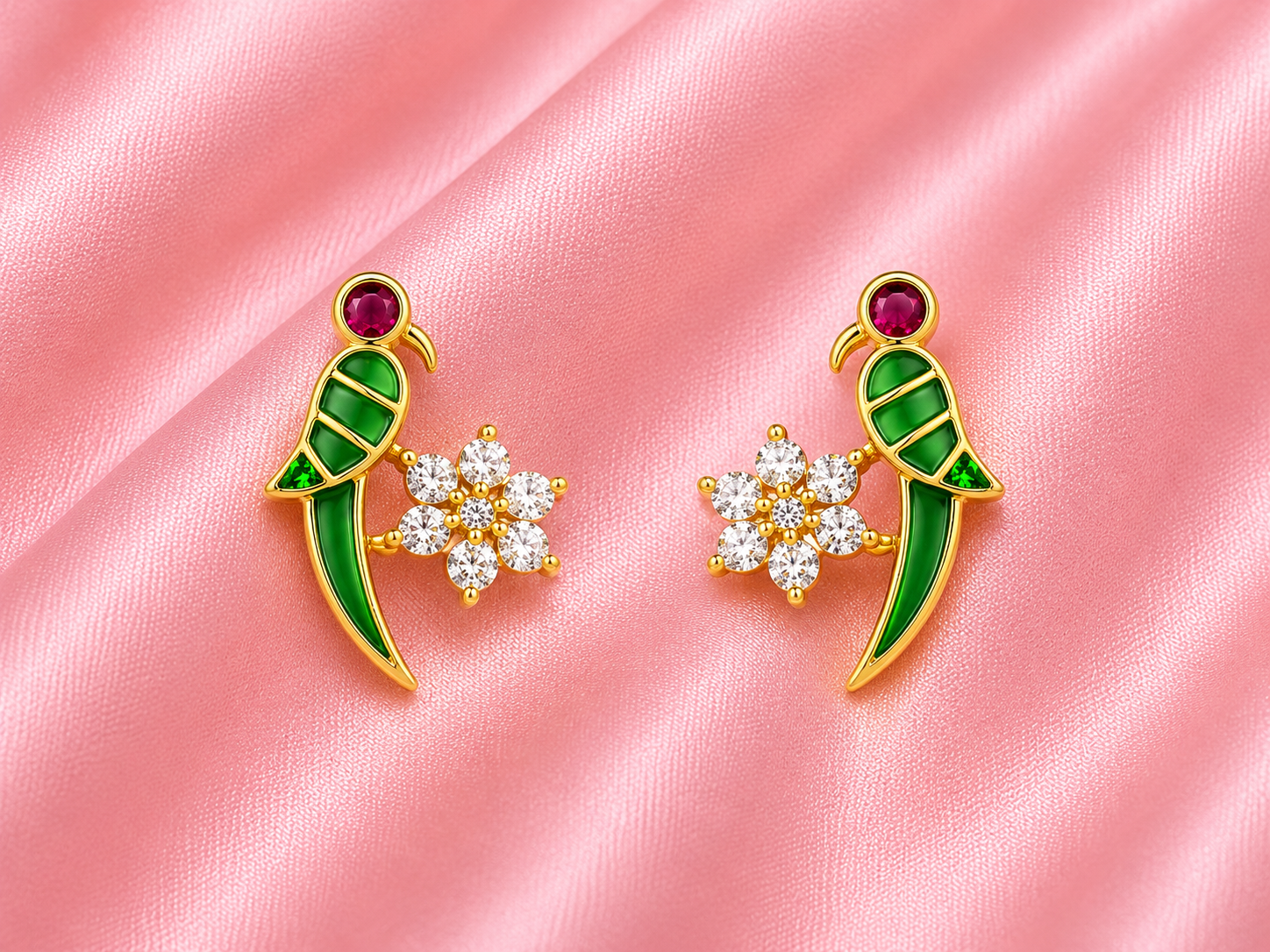 Emerald Parrot  925 Silver Studs