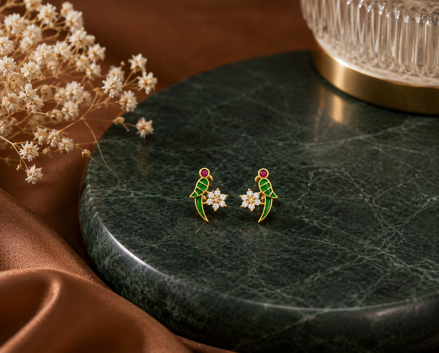 Emerald Parrot  925 Silver Studs