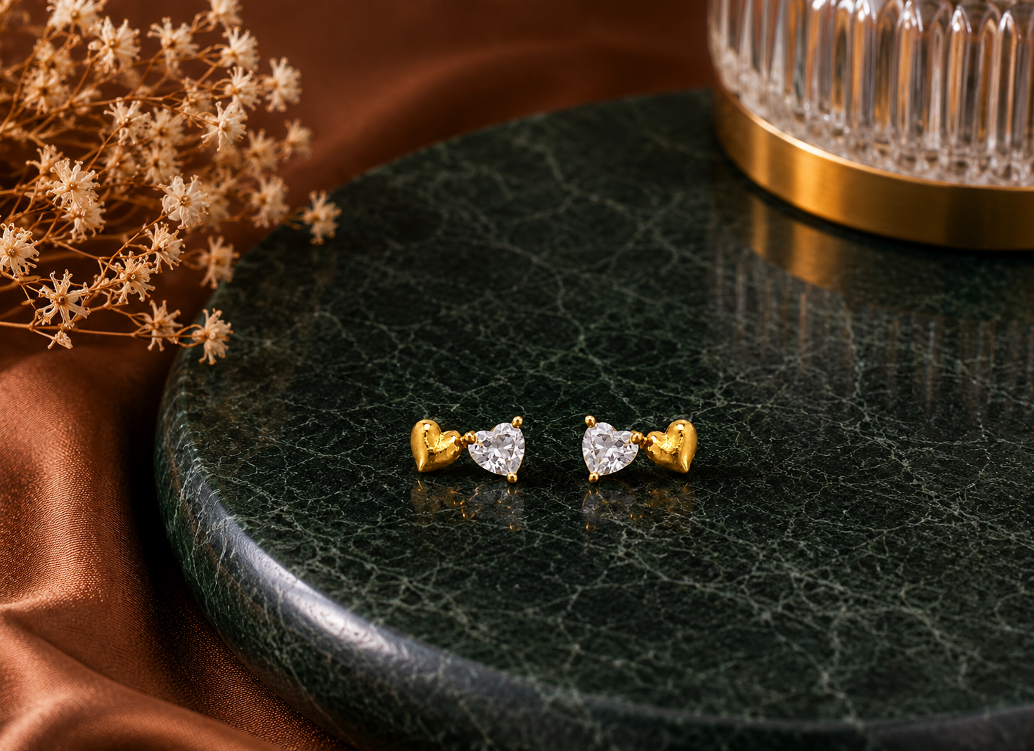 HeartDuo 925 Silver Studs