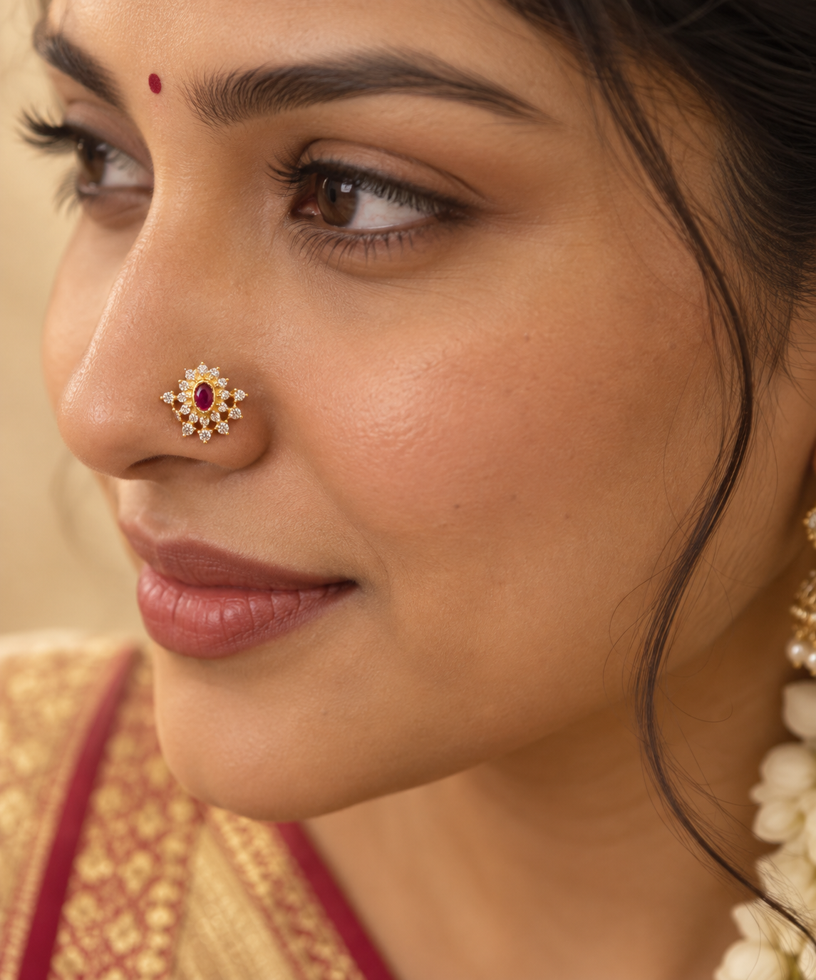 Ruti 925 Sterling Silver Nose Pin for Women