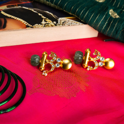 Elina Green Charm Earrings