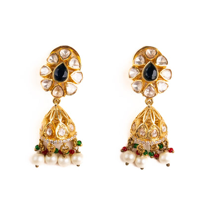 Polki Silver Jhumka