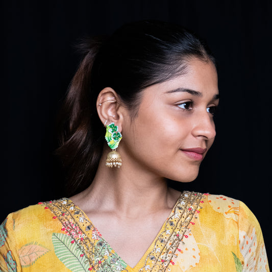 Flower Jhumki Enamel