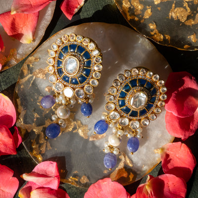 Polki Rectangle Earrings