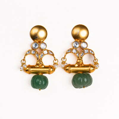 Elina Green Charm Earrings