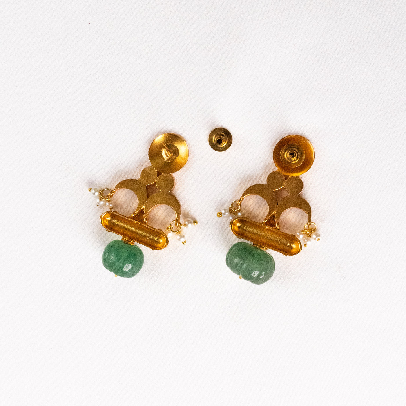 Elina Green Charm Earrings
