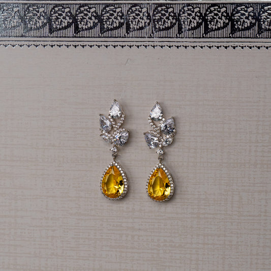 Citrine Leaf Danglers