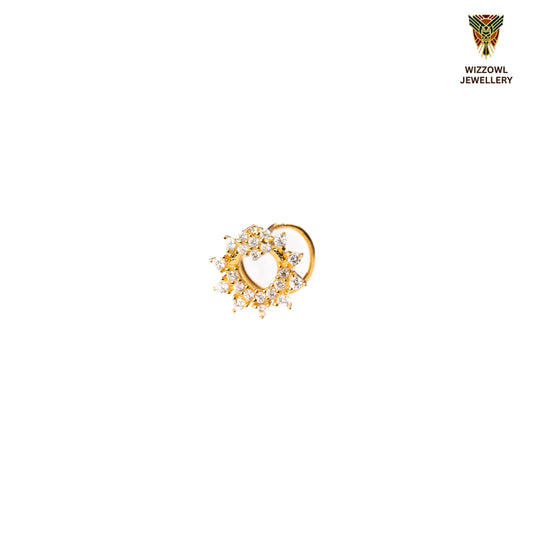 Silver nosepins featuring traditional motifs with a modern design twist, displayed on a neutral background.