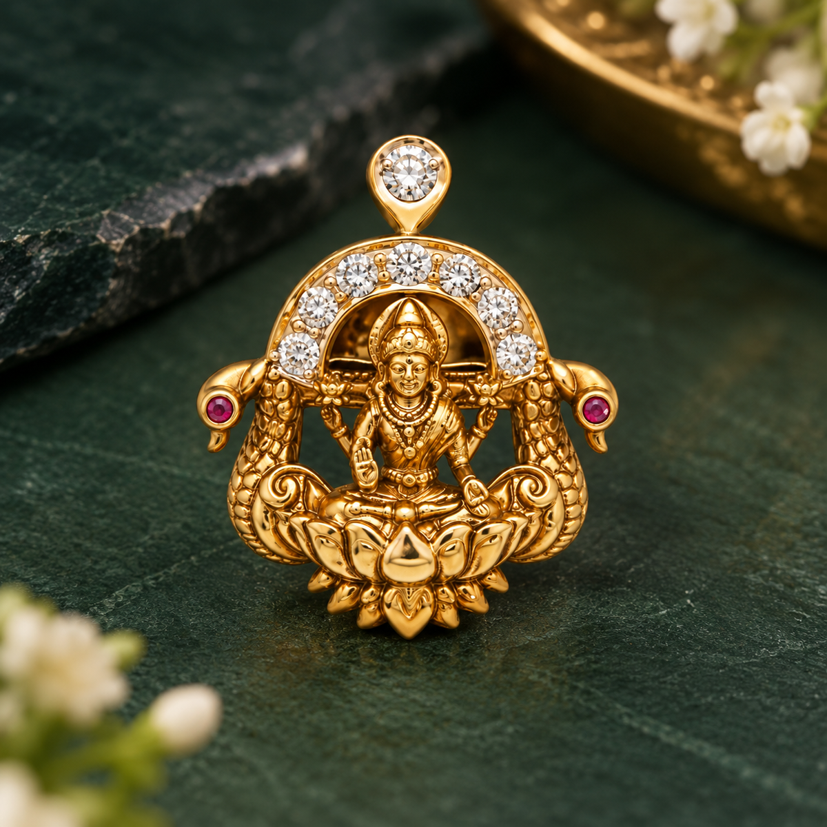 Gaja Lakshmi 925 Sterling Silver Nose Pin for Women