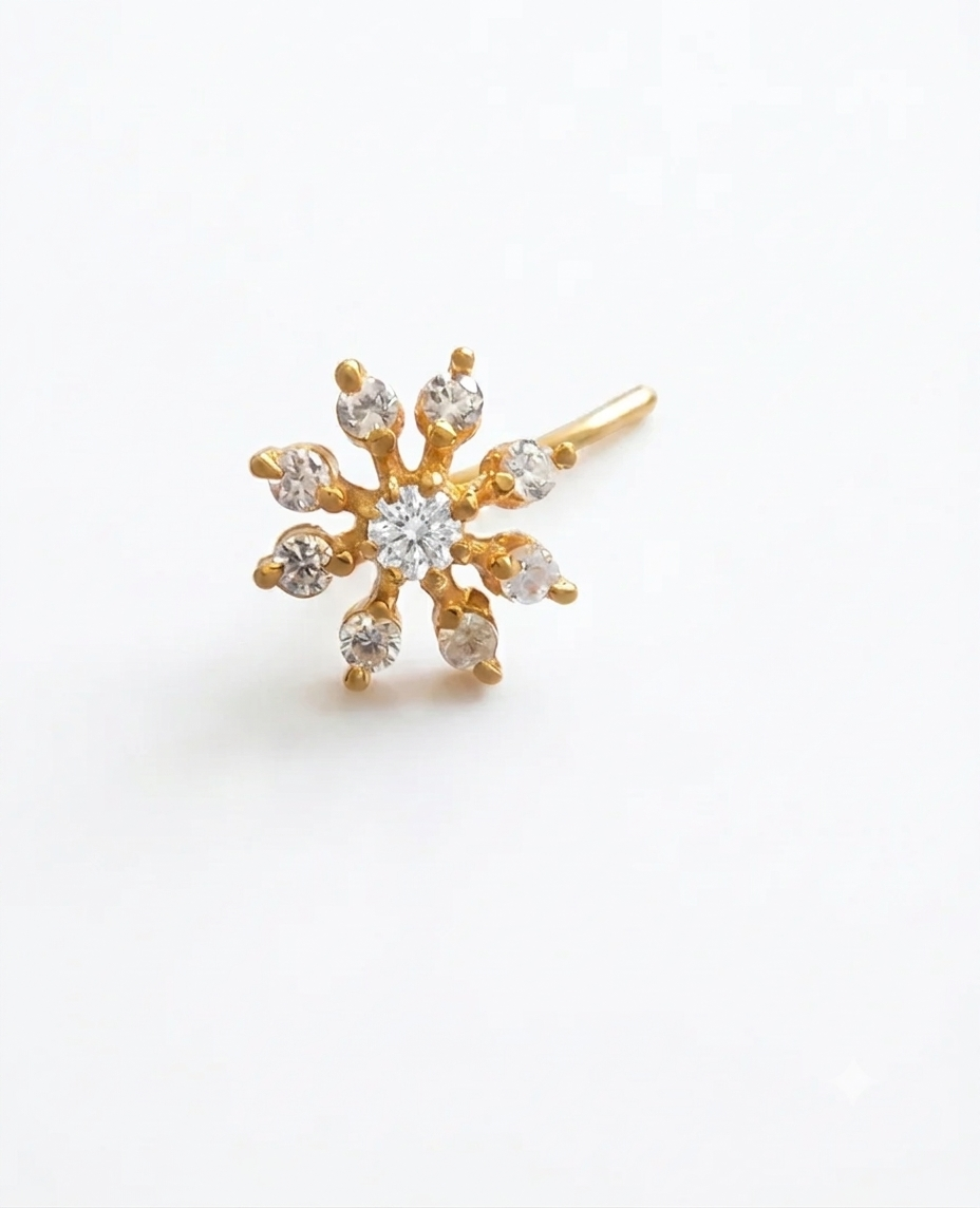 Vinodini 925 Sterling Silver Nose Pin for Women