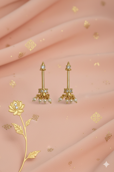 PearlDrop Silver Bugadi Earrings