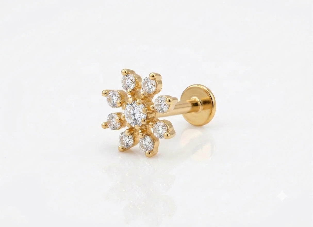 Vinodini 925 Silver Nose Pin for Women