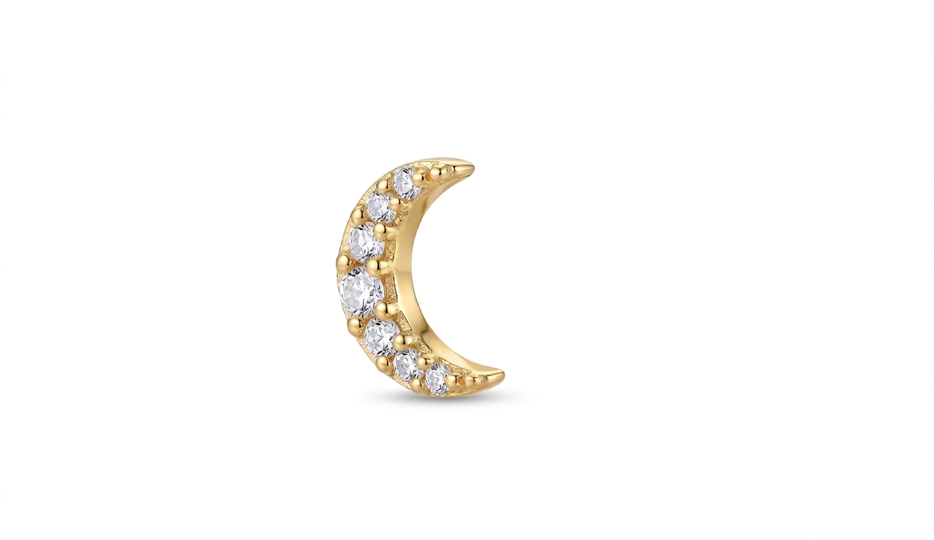 Half Moon 925 Silver Nose Pin for Women