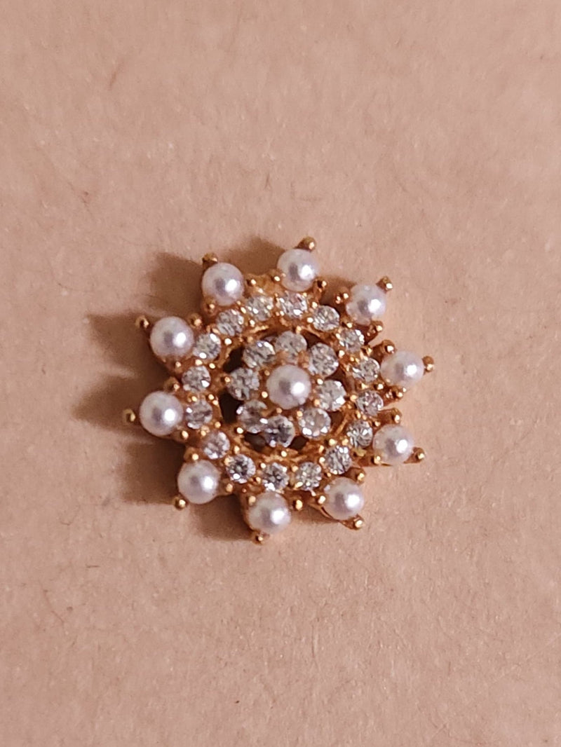 Silver nosepins featuring traditional motifs with a modern design twist, displayed on a neutral background.