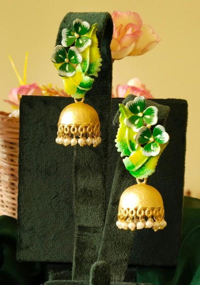 Flower Jhumki Enamel