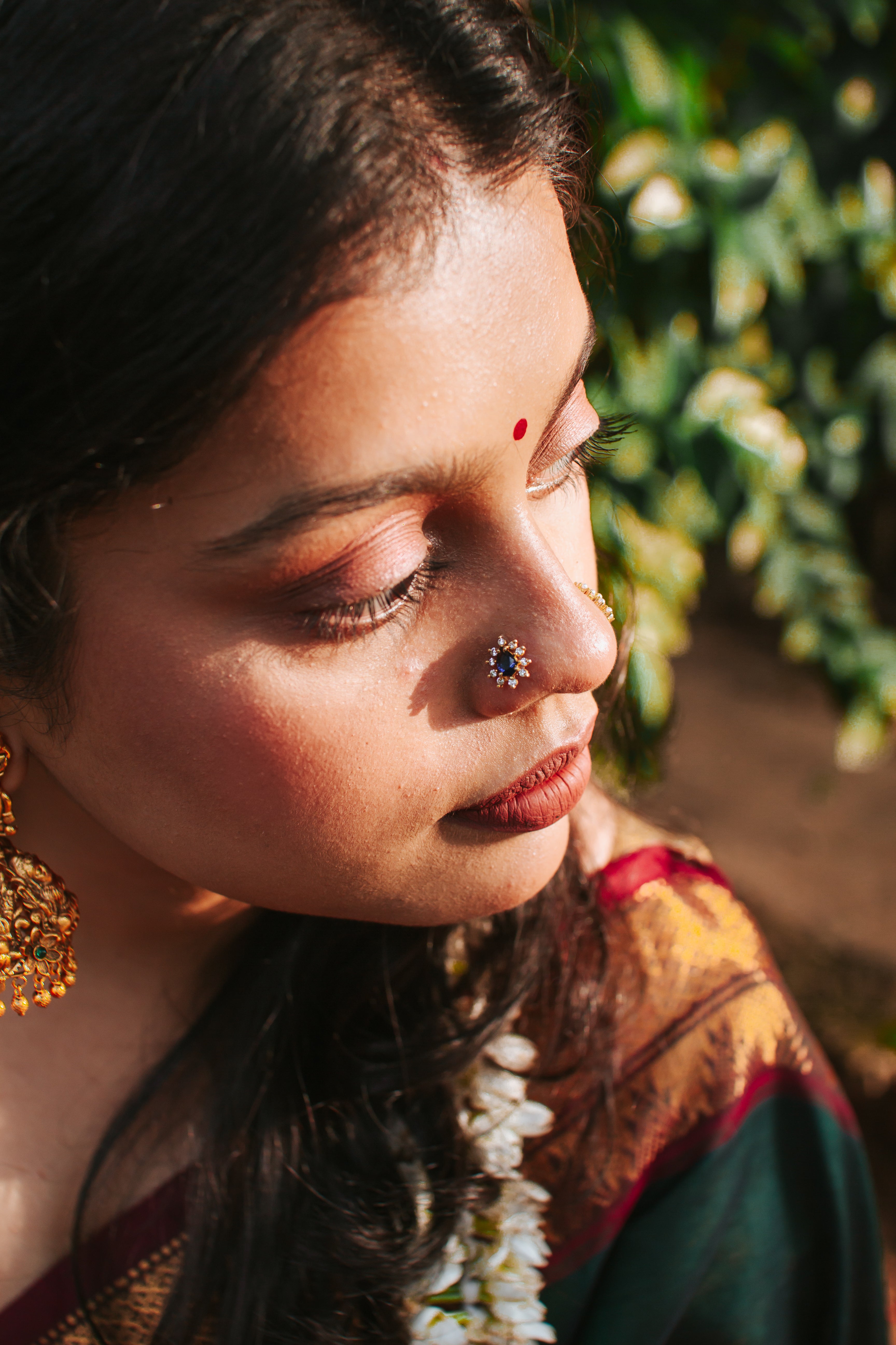 TriColor 925 Silver Nose Pin for Women