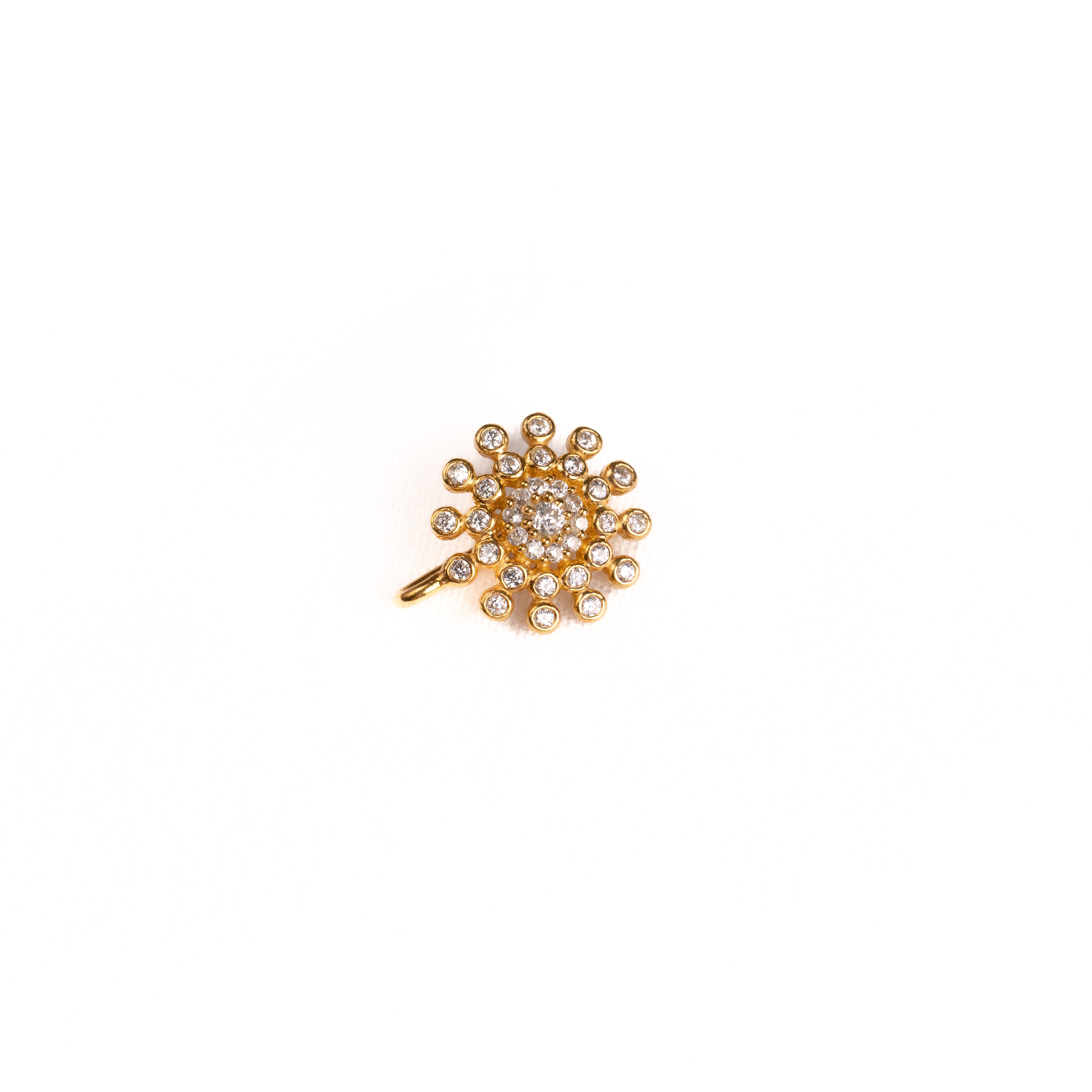 Isharav 925 Silver Nose Pin for Women