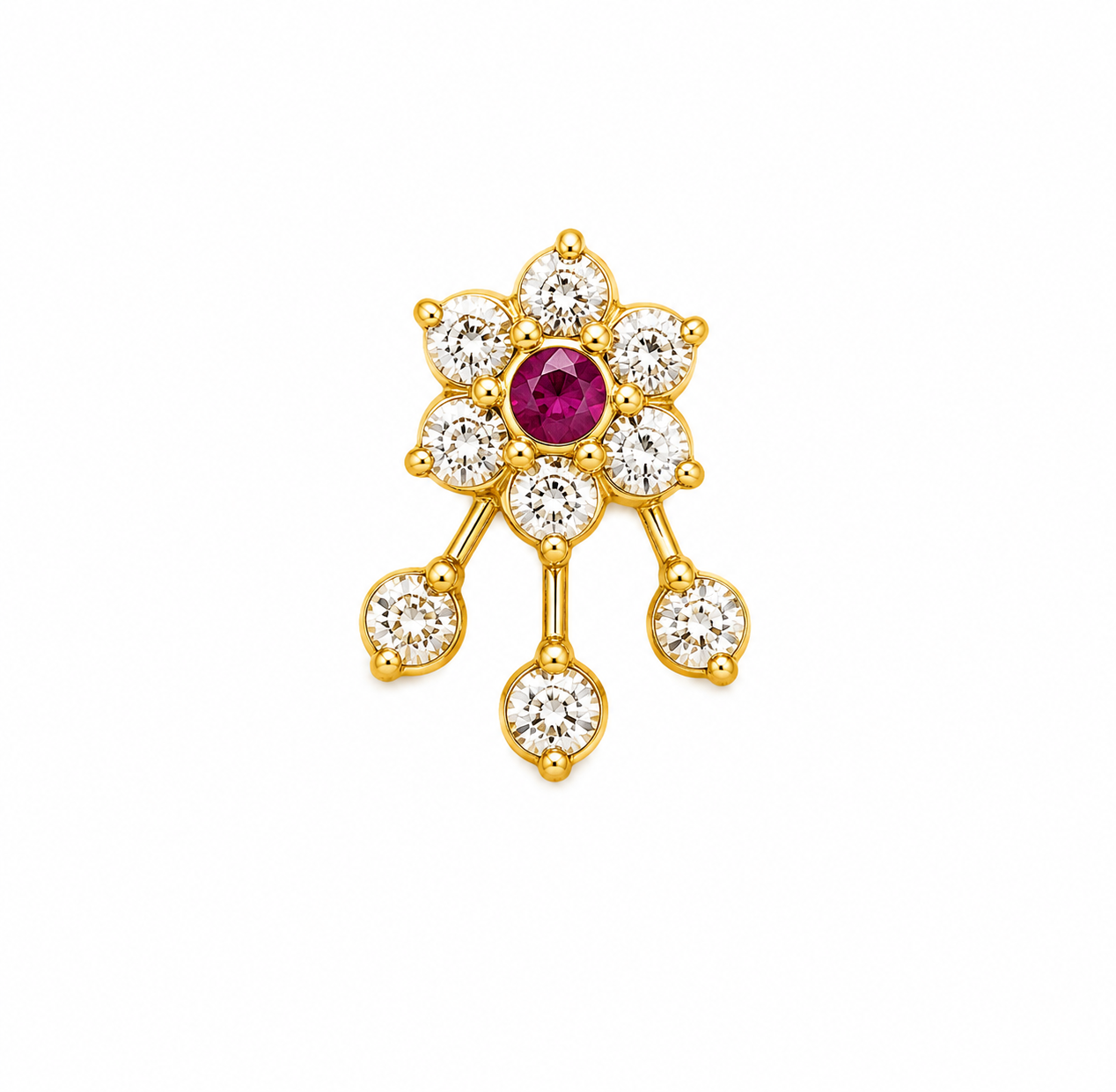 Jiya 925 Sterling Silver Nose Pin for Women
