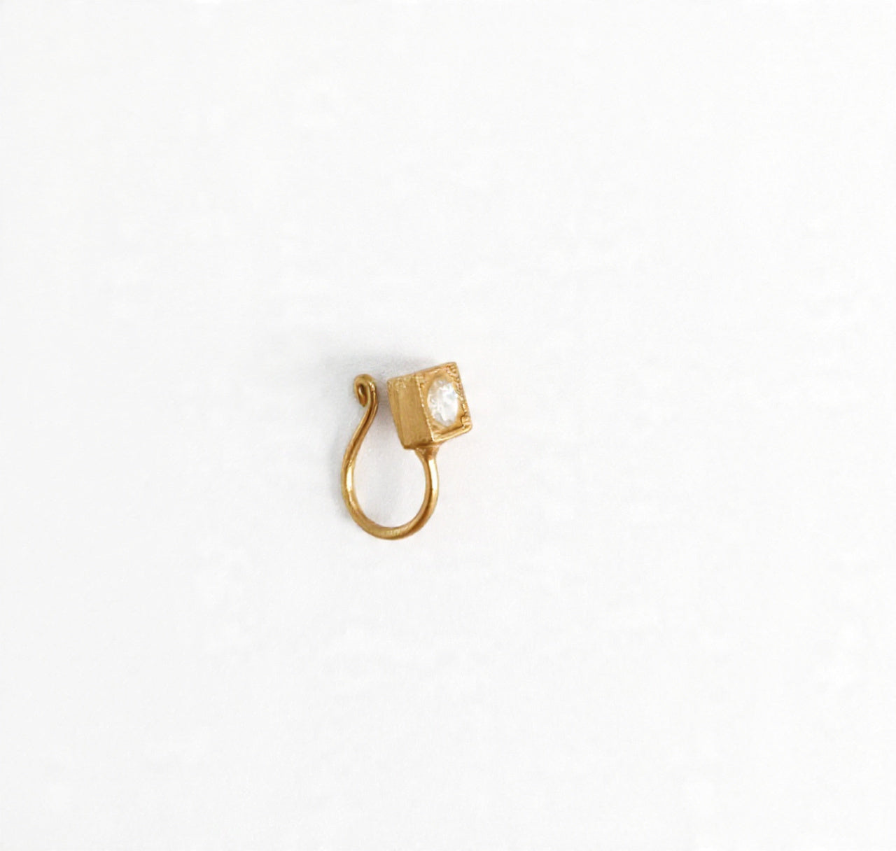 Kundan Square Upin 925 Silver Nose Pin for Women