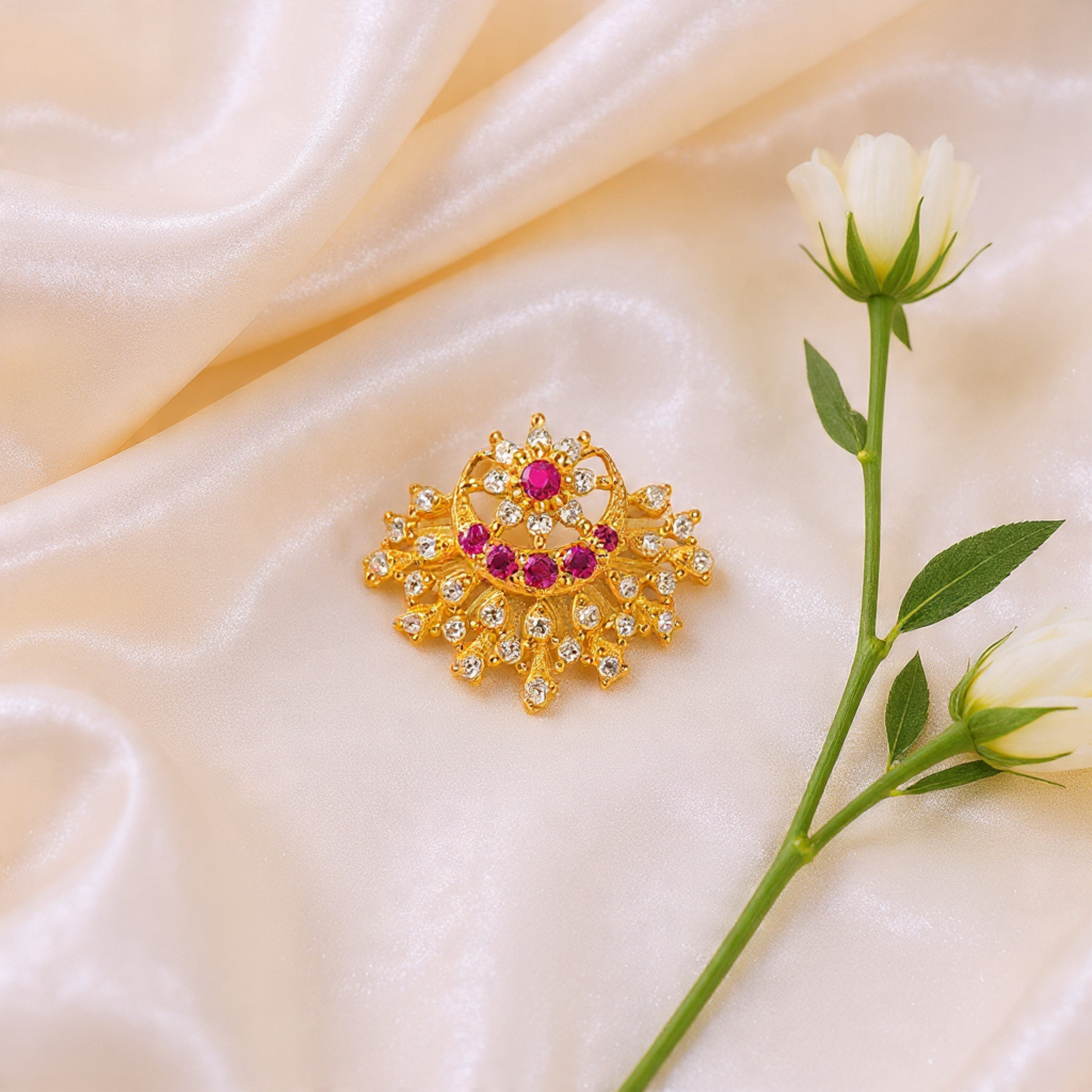 Kairav 925 Silver Nose Pin for Women