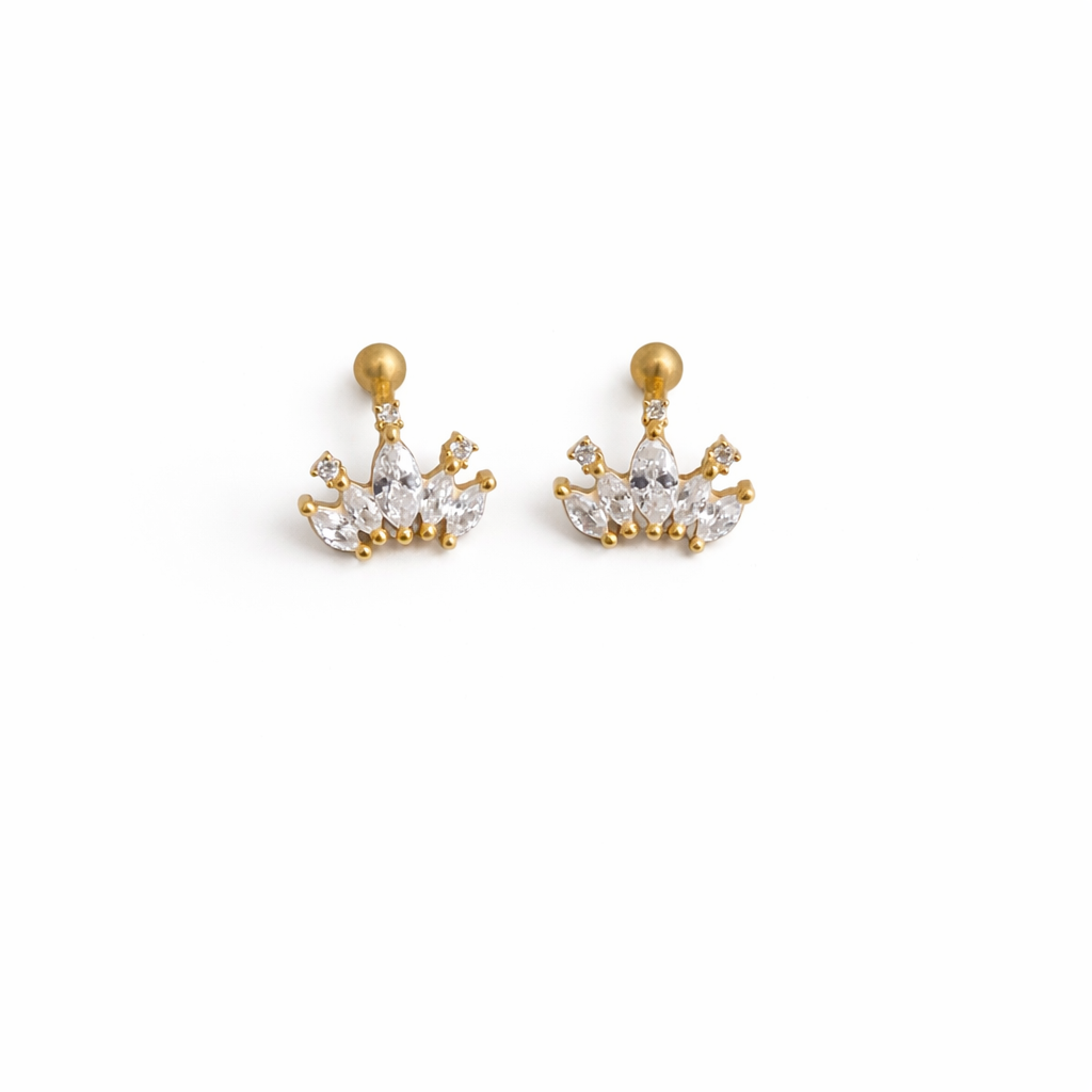 Lil Crown Silver Earrings