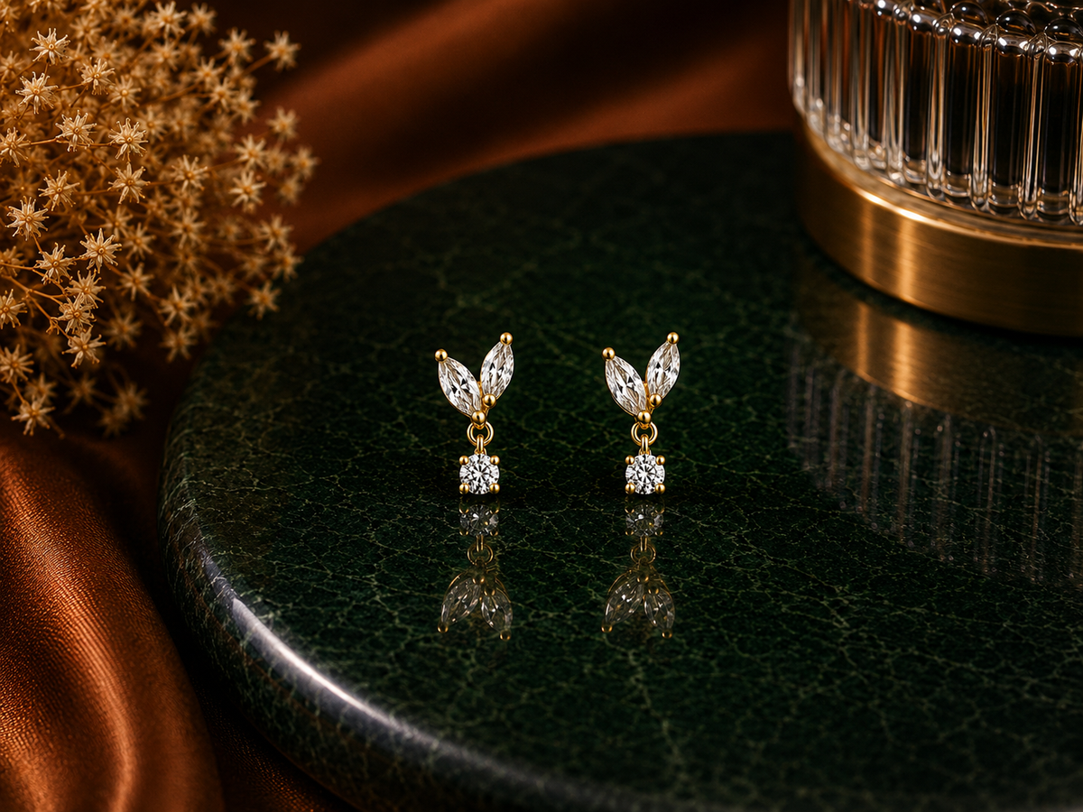 Leafy 925 Silver Studs