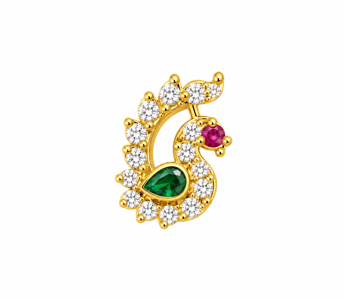Mayuri 925 Sterling Silver Nose Pin for Women