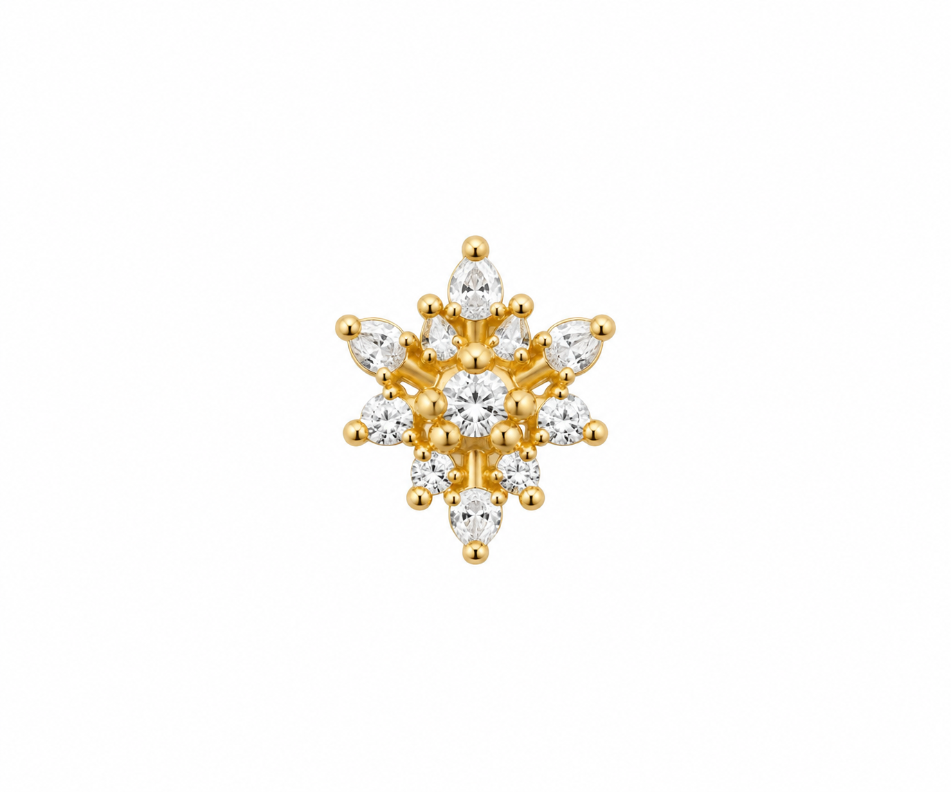 Mallika 925 Sterling Silver Nose Pin for Women