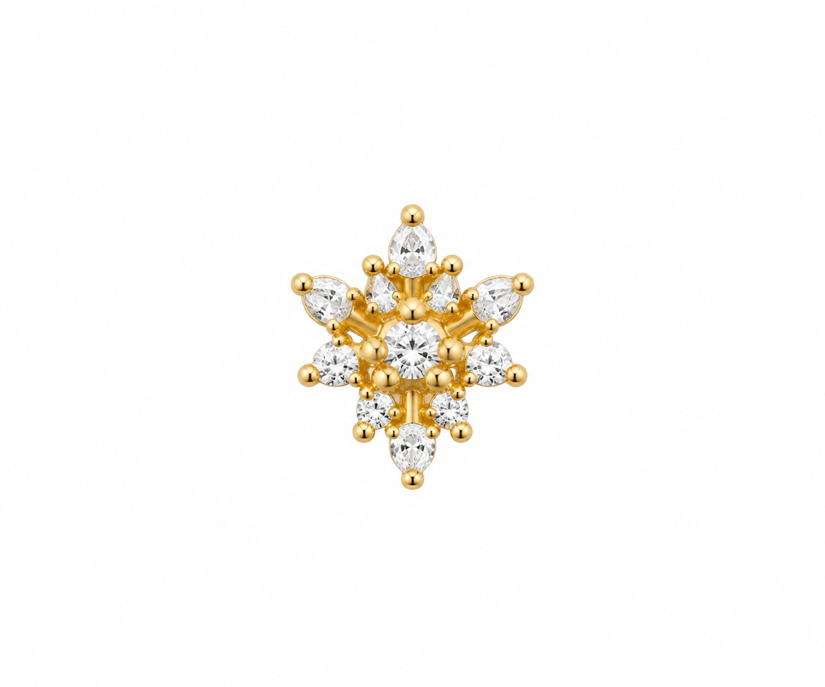 Mallika 925 Sterling Silver Nose Pin for Women