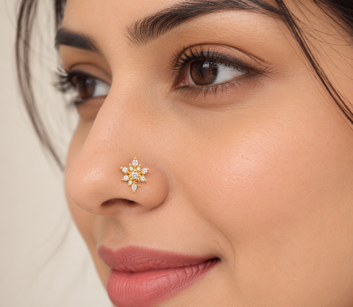 Mallika 925 Sterling Silver Nose Pin for Women