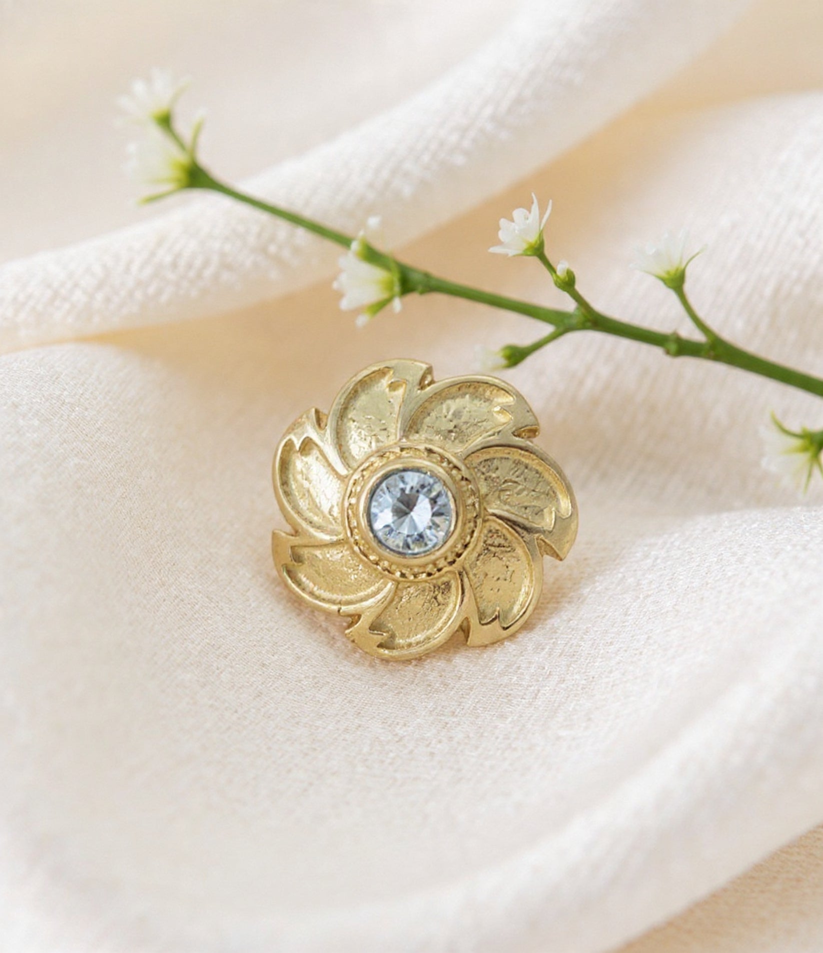 Phool 925 Silver Nose Pin for Women