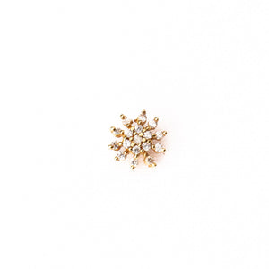 Silver nosepins featuring traditional motifs with a modern design twist, displayed on a neutral background.