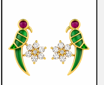 Emerald Parrot  925 Silver Studs