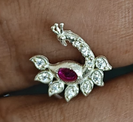 Mayil Silver Nose Pin for Women