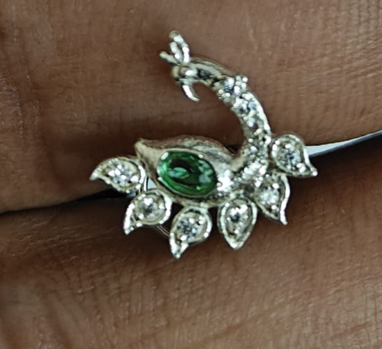 Mayil Silver Nose Pin for Women