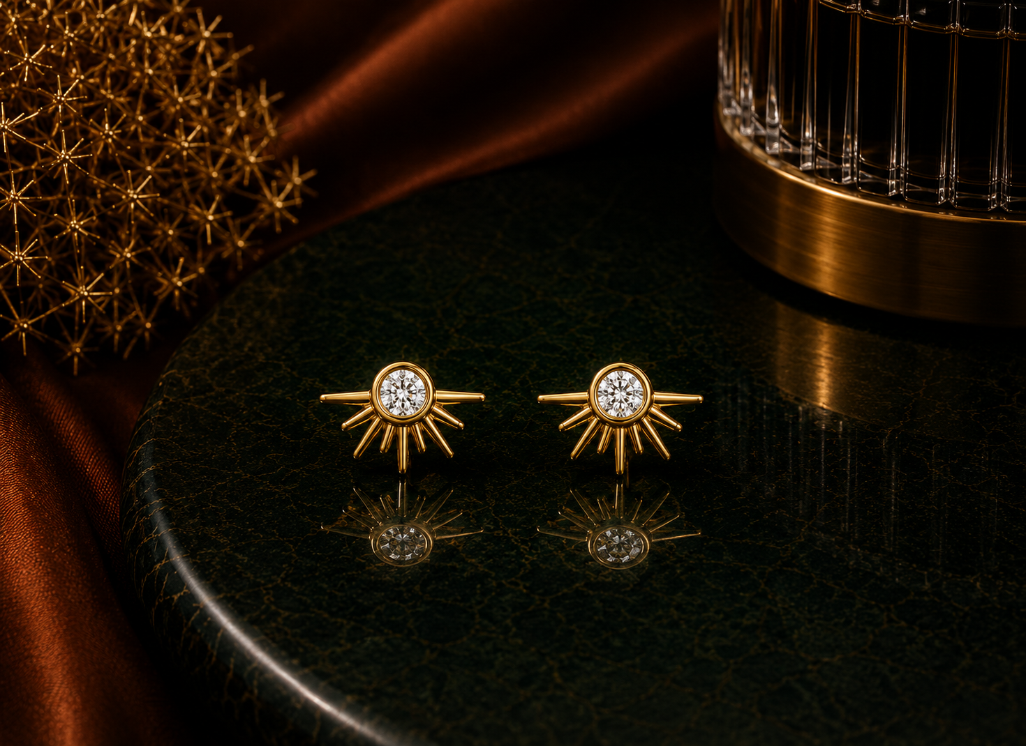 Semi Sun 925 Silver Stud