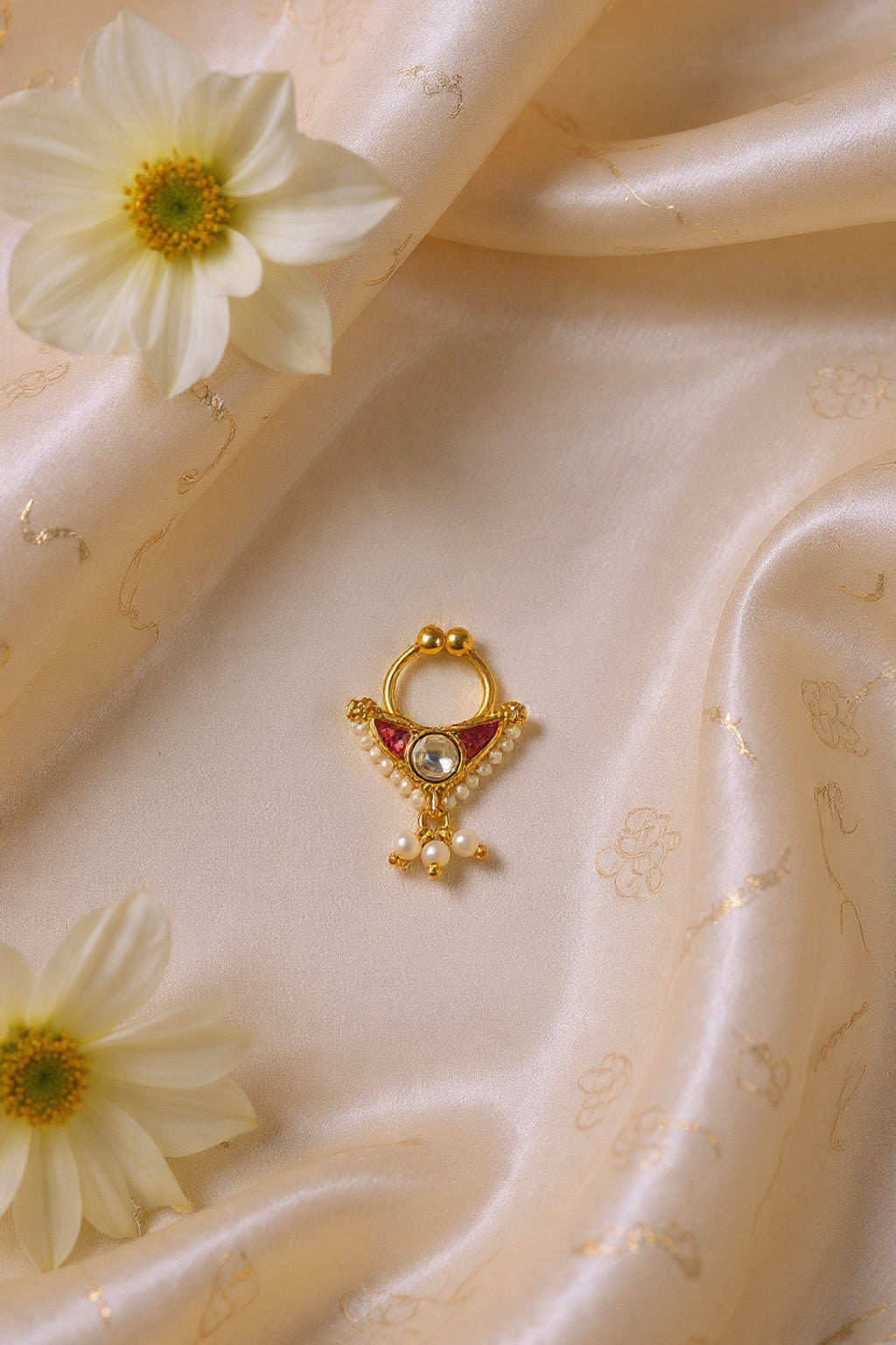Silver 925 Kundan Septum Nose Pin 28